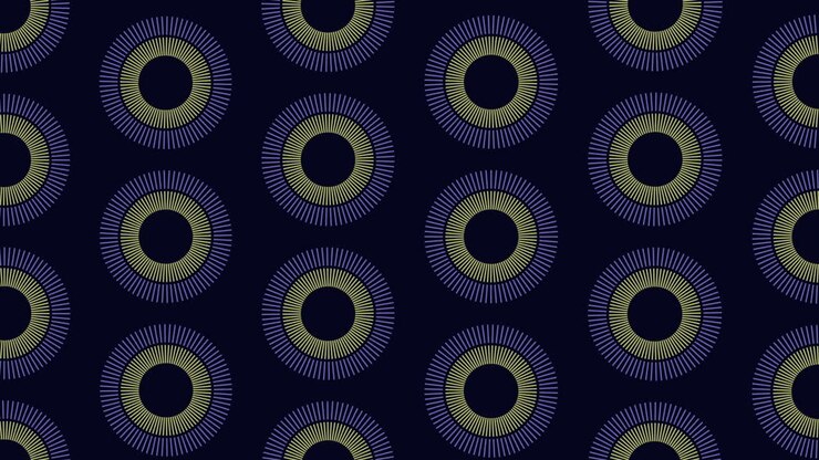 Dynamic blue and brown circular pattern on dark background