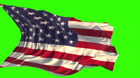 waving american flag on green screen