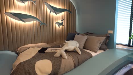 Stylish-Marine-Theme-Kid-Bedroom-Interior-Design,-No-People