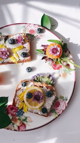 floral toast arrangement