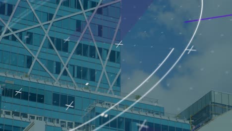 animación del escaneo del alcance sobre el paisaje urbano