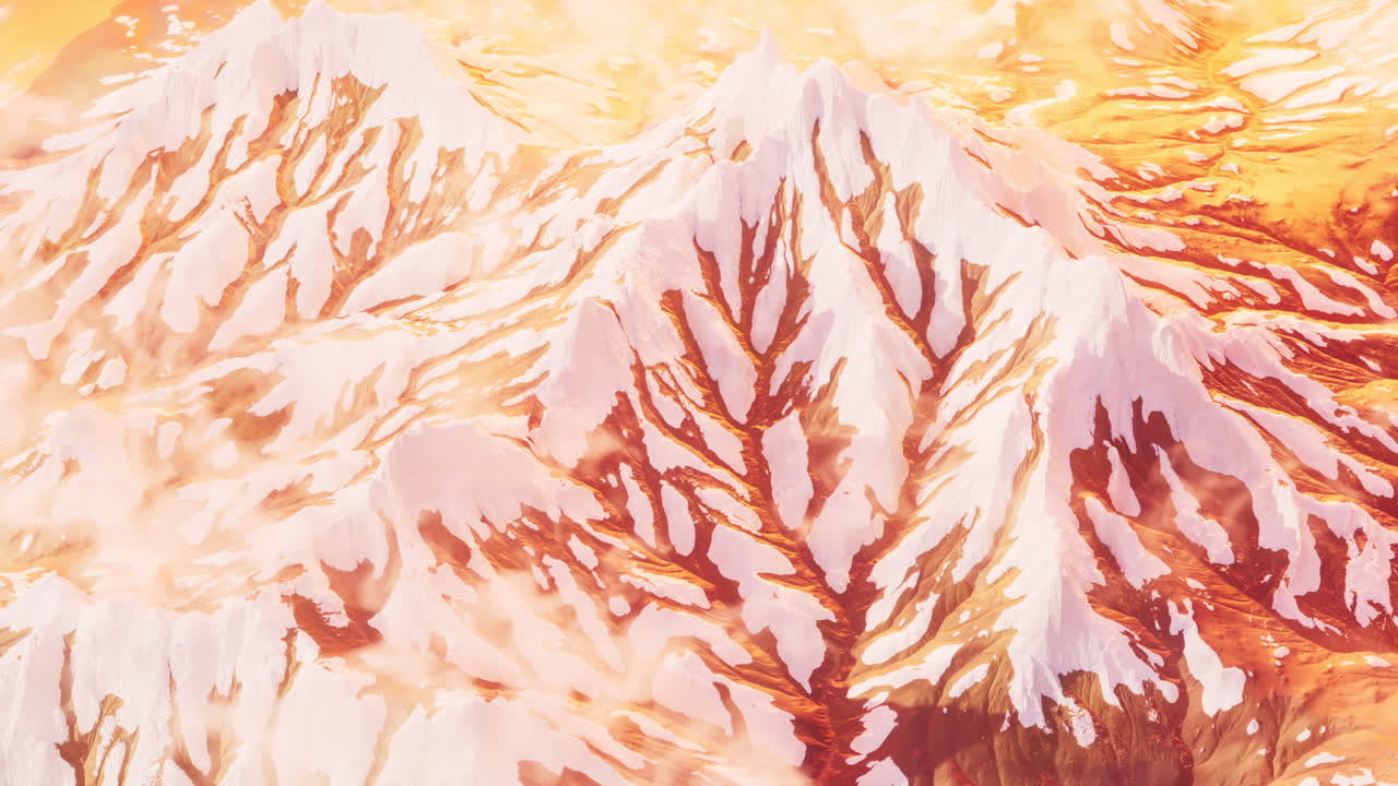 Fondo de paisaje de montañas nevadas, renderizado 3D