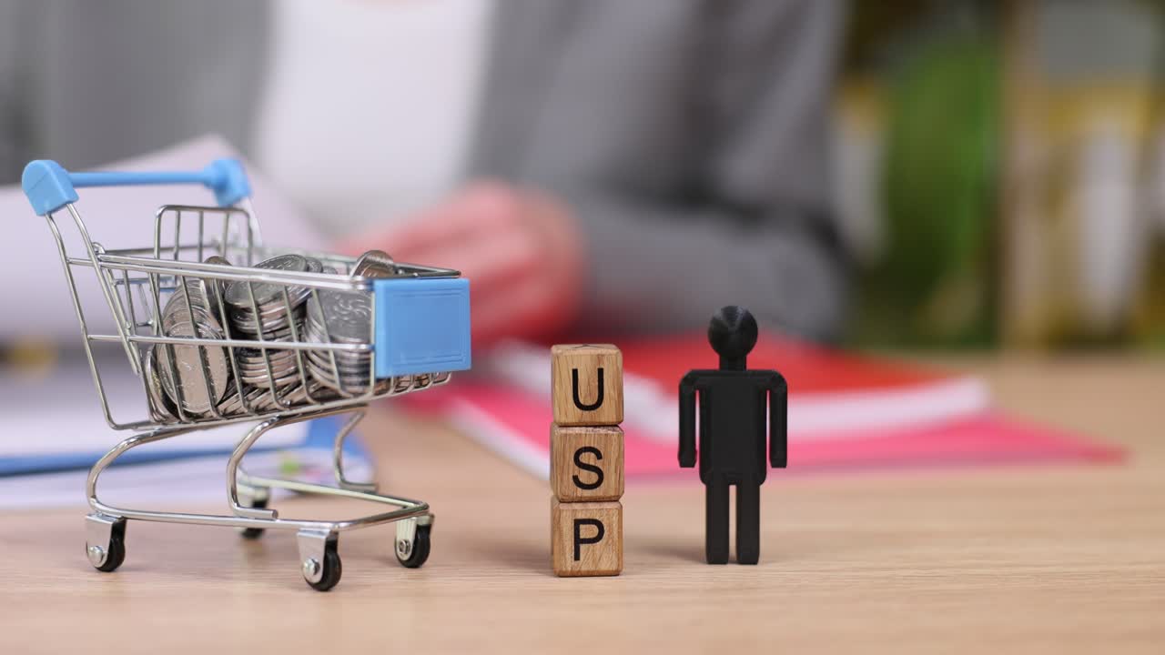 Shopping Cart with Coins and USP Blocks