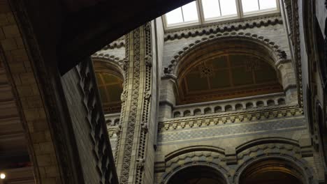 the interior of the natural history museum in london.