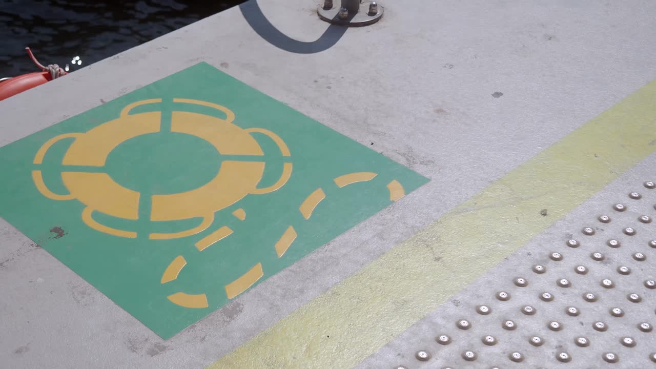 Lifebuoy Safety Sign on a Dock