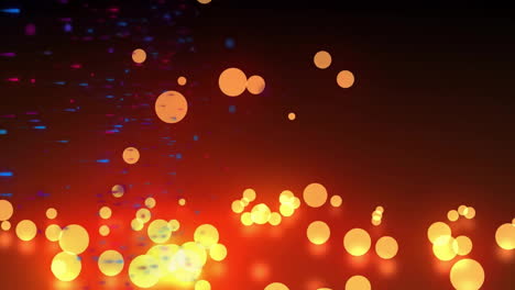 Leuchtende-Bokeh-Lichter-Animation-über-Dunkelrotem-Und-Orangefarbenem-Hintergrund