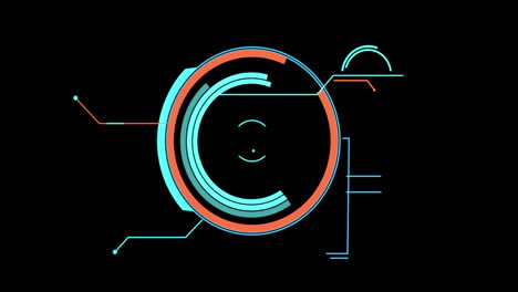 animación del procesamiento de datos científicos sobre un fondo negro