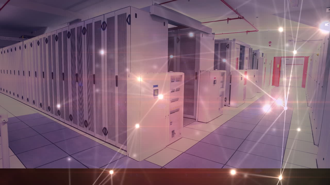 animación de la red de conexiones a través de servidores informáticos