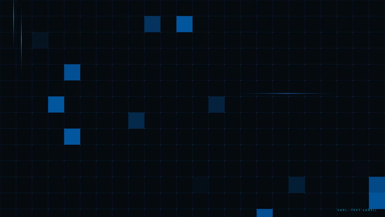 Abstract Digital Background with Floating Blue Squares and Grid