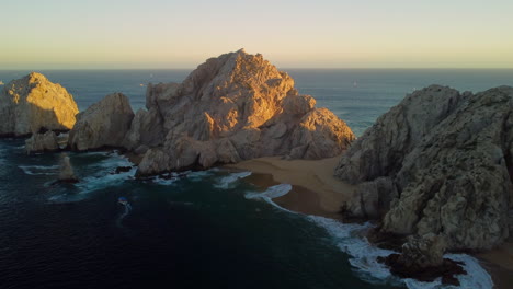 Playa-Del-Amor-Cabo-San-Lucas-Famous-Beach-and-Cliffs-at-Sunset