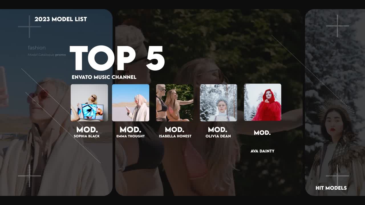 Top 5 Models on Envato Music Channel