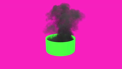 burning green cylinder