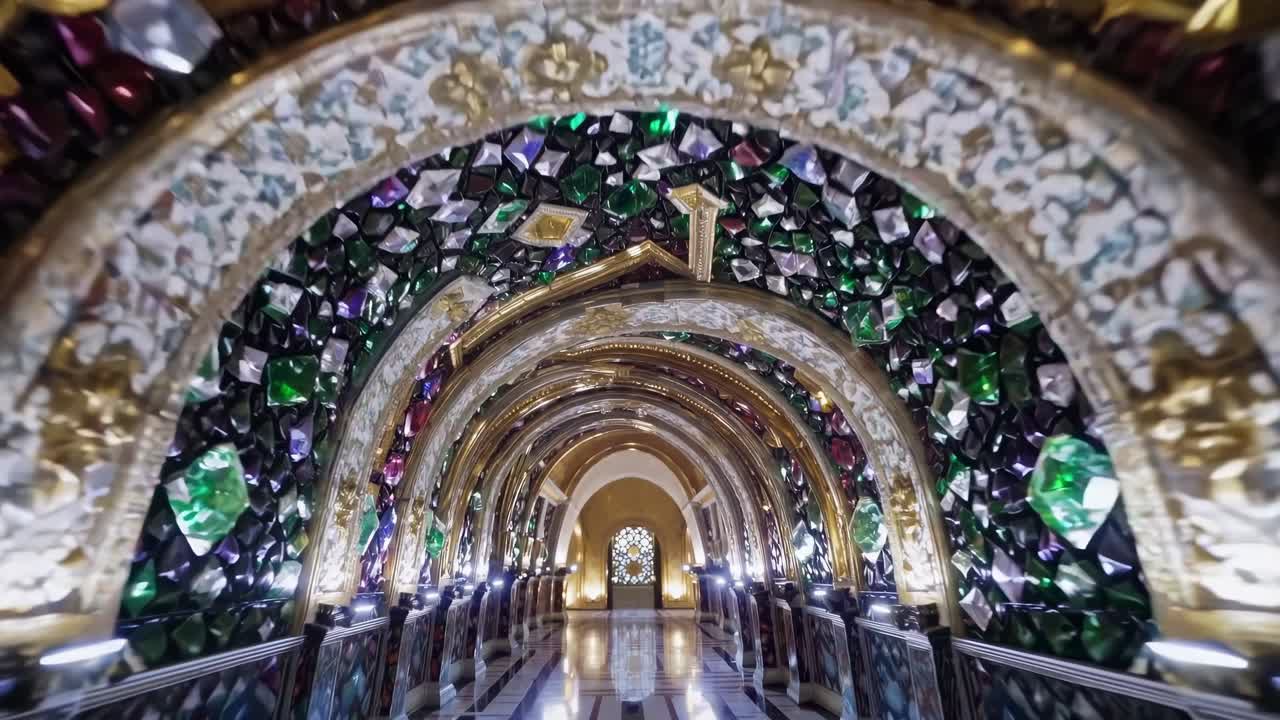 Ornate Hallway with Gemstone Decorations