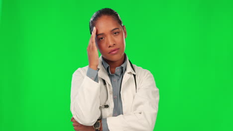 Green-screen,-doctor-and-woman-with-neck-pain