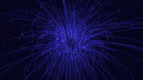 blue fireworks illuminate the night sky in spectacular circular display