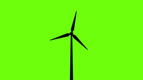 wind turbine animation. eco station. wind energy concept. green screen. 4k