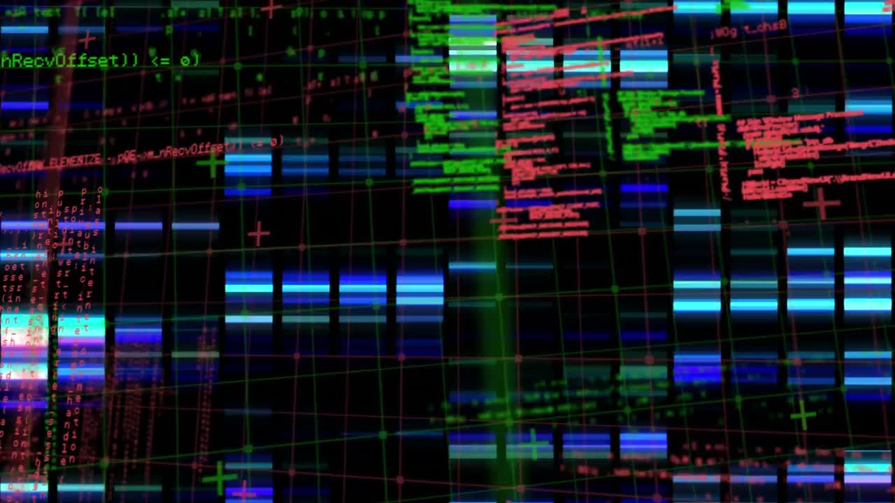 animación de columnas móviles sobre el procesamiento de datos sobre fondo negro