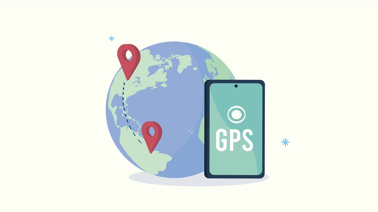 pin de ubicación gps en la tierra con teléfono inteligente