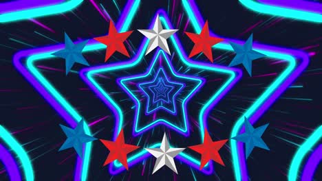 animación de estrellas sobre luces en un fondo oscuro
