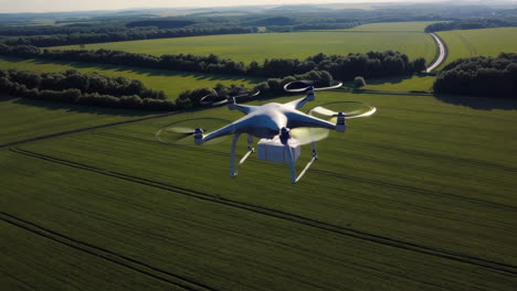 drone delivery in a field