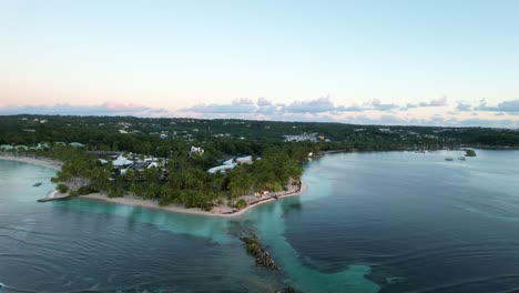 romantic luxury coastline of guadeloupe town, aerial view