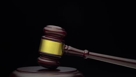 gavel on a black background