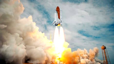 space shuttle launching in slow motion. elements of this video furnished by nasa.