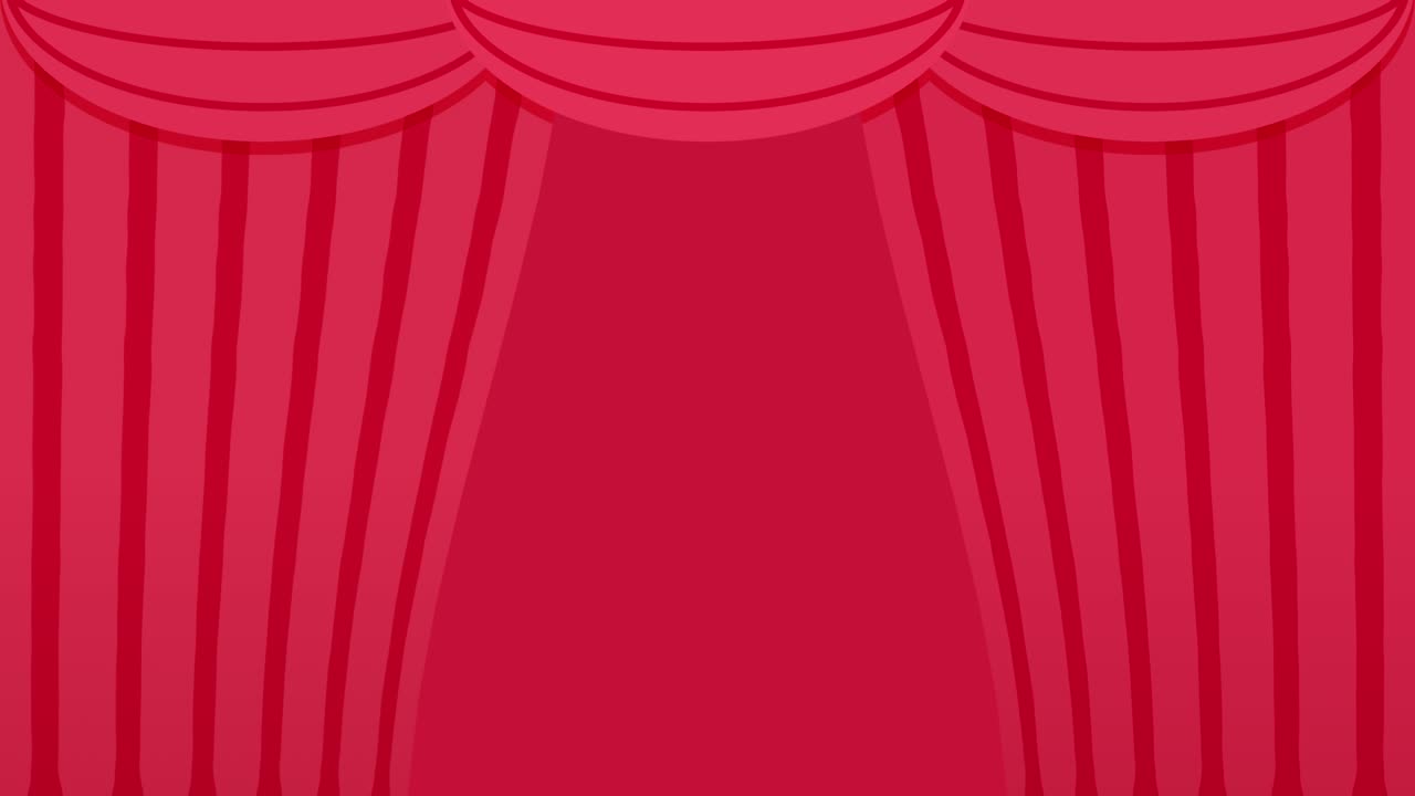 animación de un simple cierre y apertura de una cortina