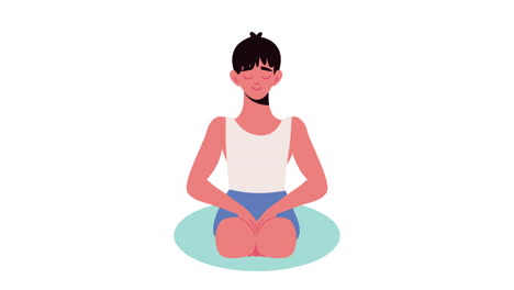 man seated practicing yoga character animation