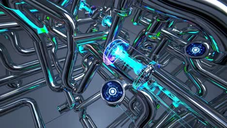 futuristic industrial piping system