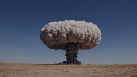 nuclear explosion in a desert landscape