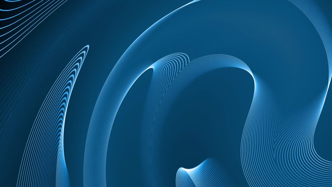 추상적인 기하학적 휘어진 선 모핑 및 회전 애니메이션