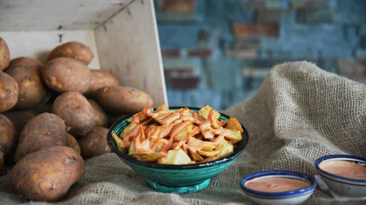 Hot fresh Patatas Bravas