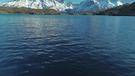 Breathtaking-Patagonia-Mountain-Scenery-of-Nordenskjold-Lake-in-Chile,-Aerial