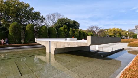 time-lapse of a park with a modern fountain