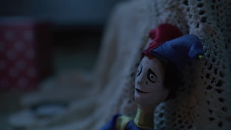a sad jester doll