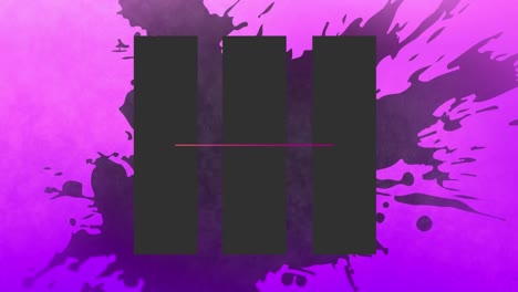 animación de formas negras sobre un fondo púrpura