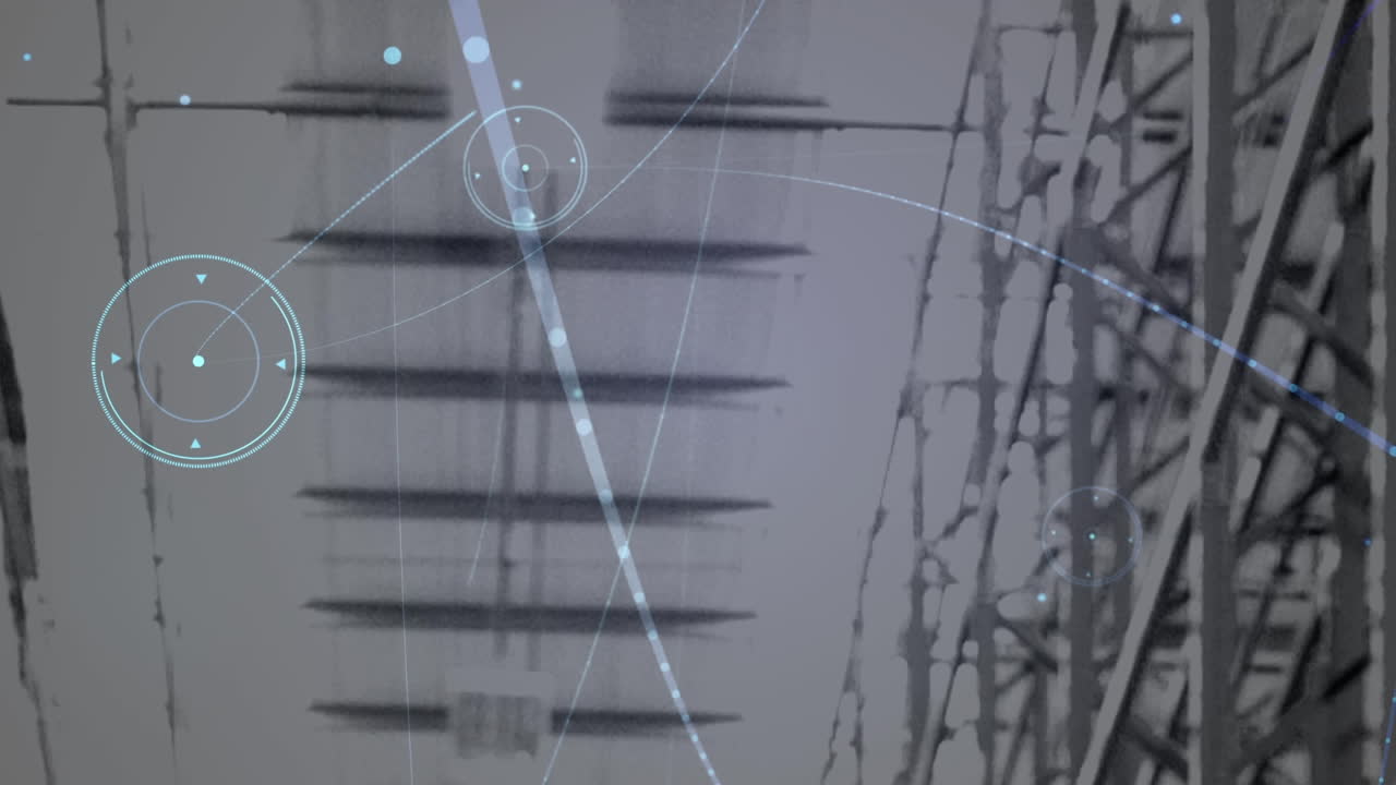 창고의 선반에 대한 연결 네트워크의 애니메이션