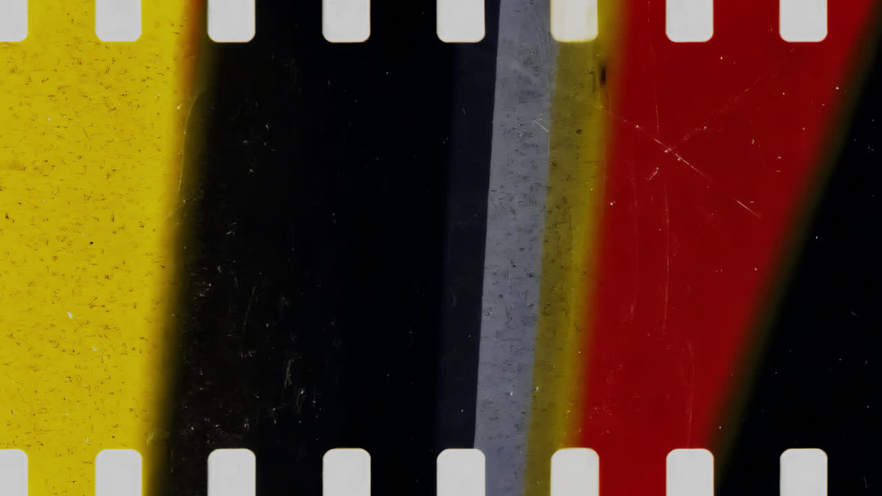 Vintage filmstrip colorful abstract animated overlay, transparent 4K video, alpha channel, ProRes
