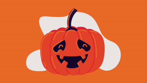 happy halloween animation with pumpkin character