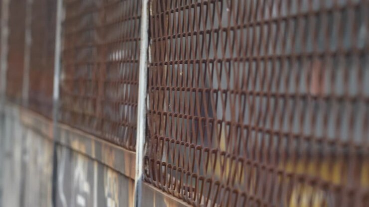 Rusted Fence Close-Up Shallow Focus
