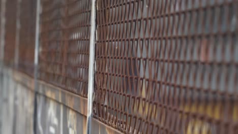 rusted fence close-up shallow focus