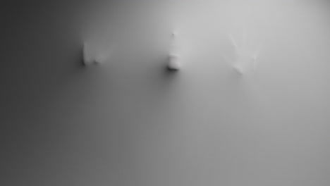 scary silhouettes appears from the white wall