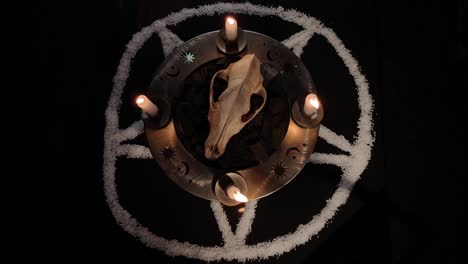 Metaphorical still life of occult symbols