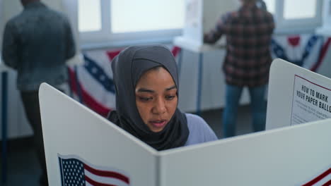 woman voting in election