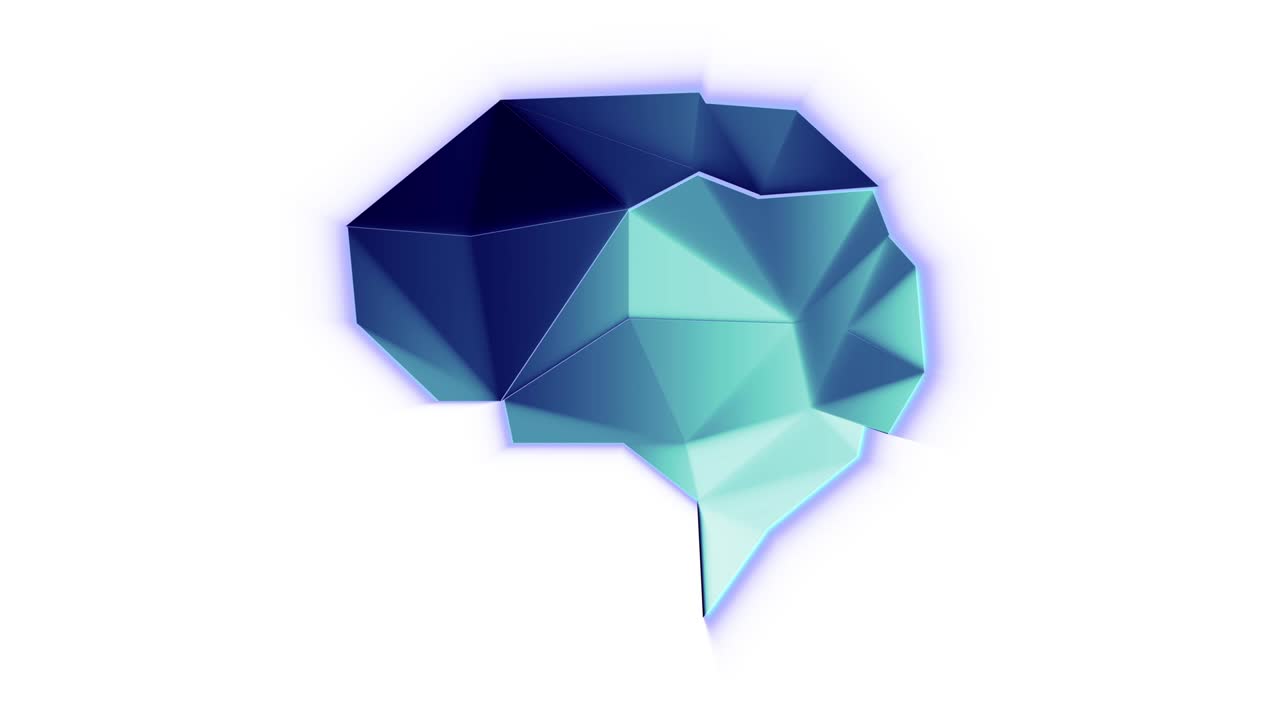 cerebro de color azul sobre un fondo blanco