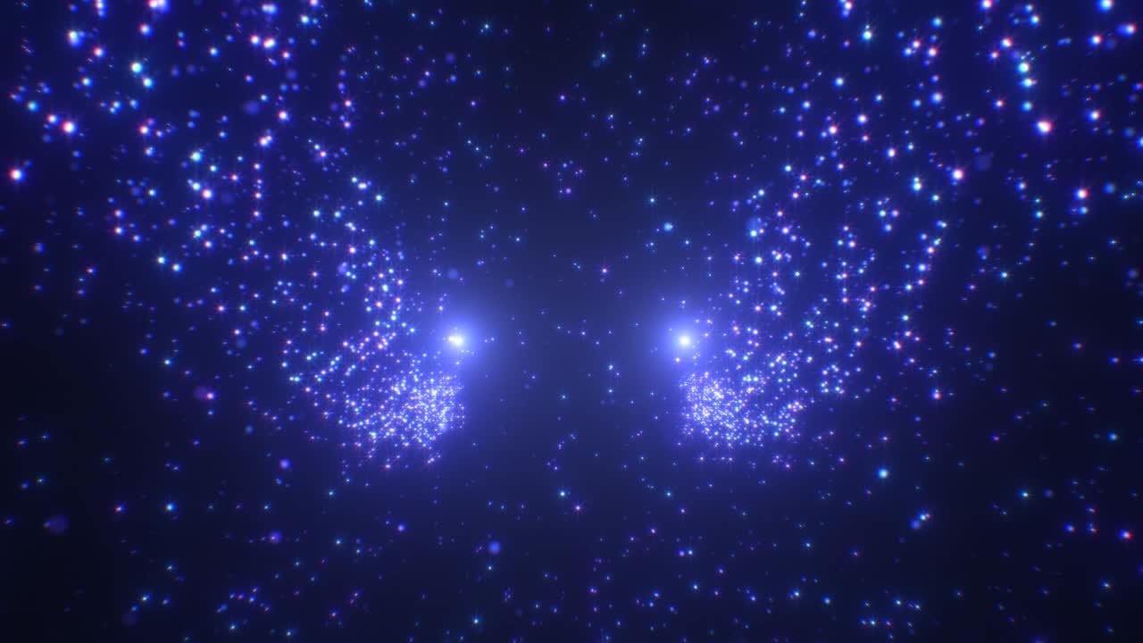 우주에서 흐르는 추상적인 별 빛 입자 파동 - 4k 원활한 vj 루프 운동 배경 애니메이션