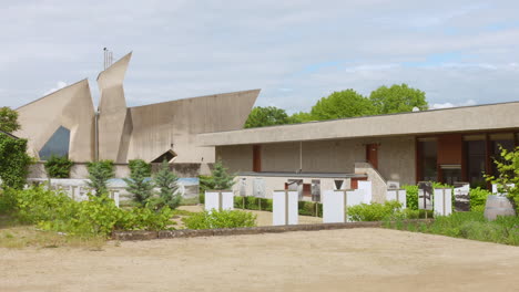 facade of the european museum in schengen city, luxembourg.