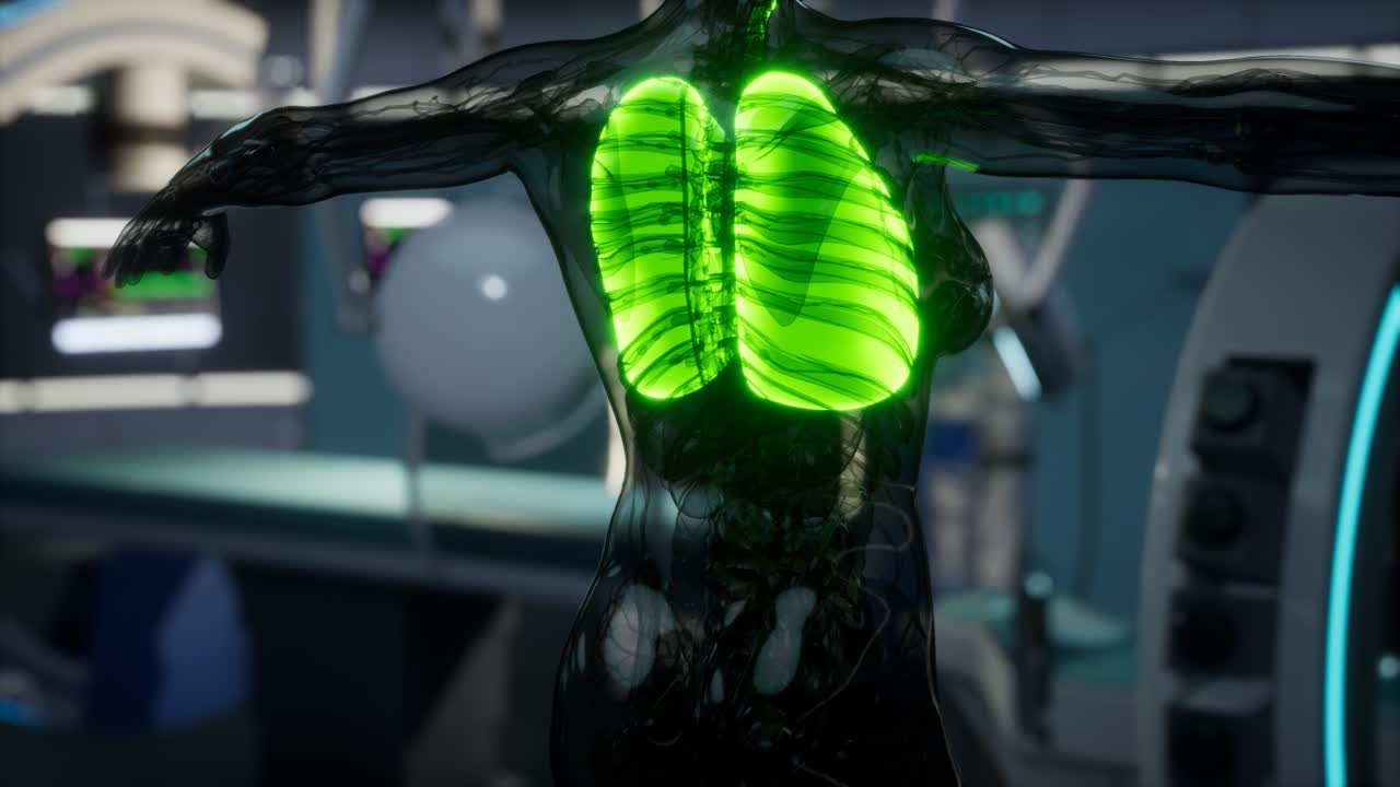 실험실에서의 인간 폐 방사선 검사