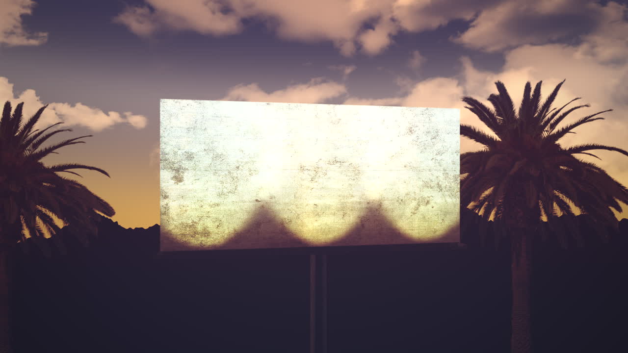 공원에 손바닥이 많은 도시 풍경의 파노라마